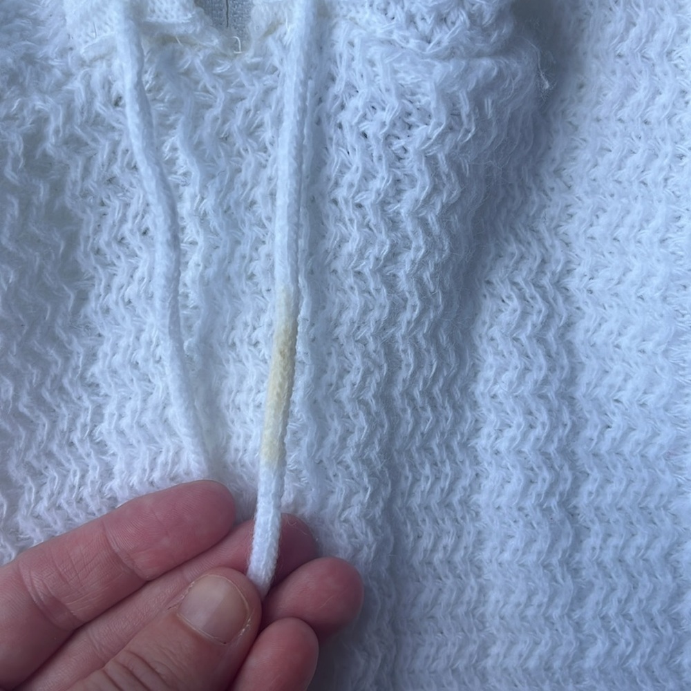 Vintage Petit Ami White Knitted Back Zip Hoodie - size 3-6 months (estimated) - Picture 3 of 8